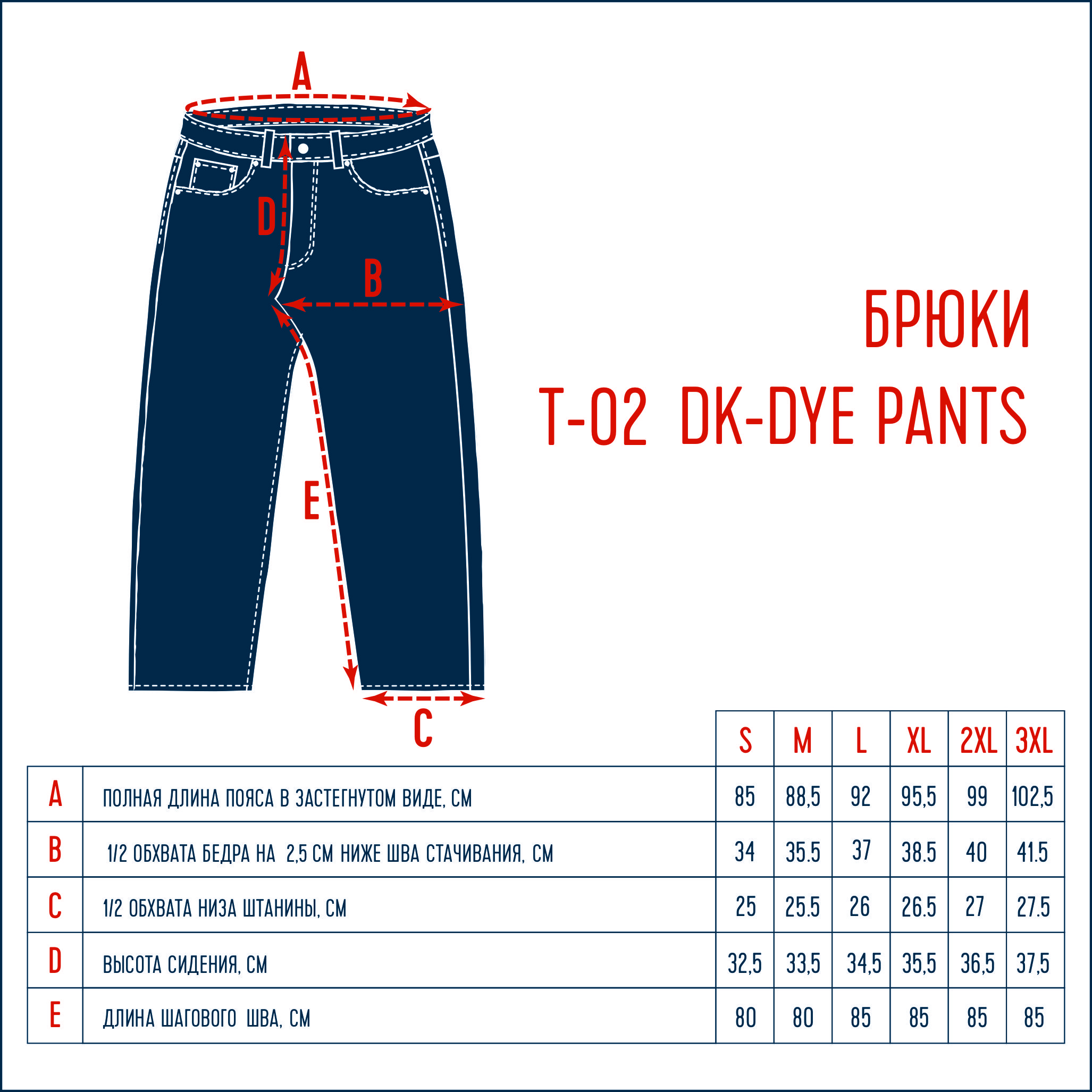 Брюки T-02-OG DK-DYE PANTS 