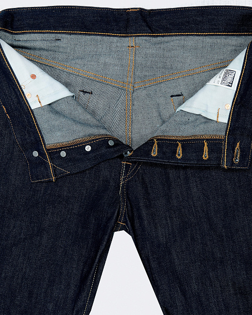 Джинсы DOUBLE POUNDER X-01-S-OW Selvedge Regular Fit — раскладка спереди
