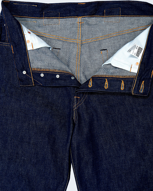 Джинсы DOUBLE POUNDER X-04-S2-OW Selvedge Ranch Wide Fit — раскладка спереди