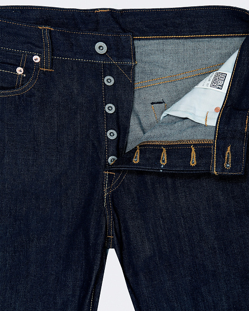 Джинсы DOUBLE POUNDER X-01-S-OW Selvedge Regular Fit — раскладка спереди