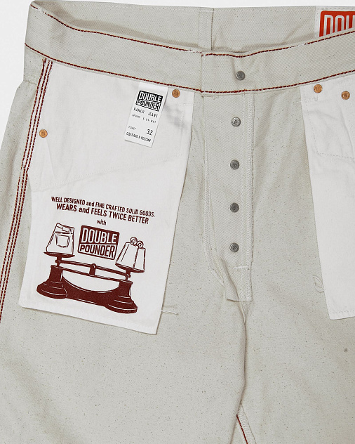 Джинсы DOUBLE POUNDER X-04-WHT Wide Fit — раскладка спереди