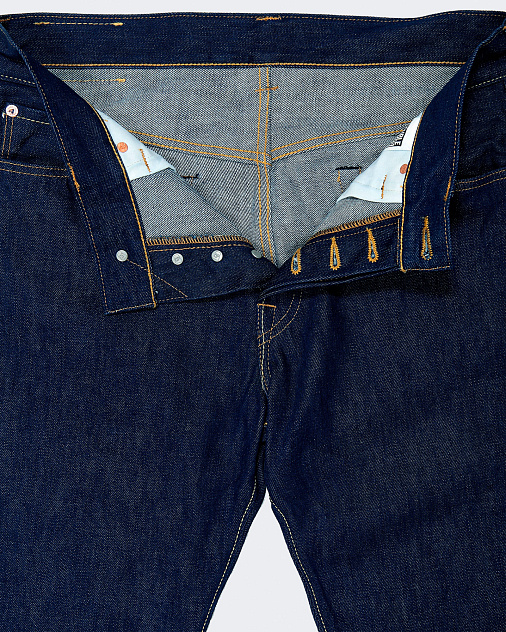Джинсы DOUBLE POUNDER X-02-S-OW Selvedge Slim Fit — раскладка спереди